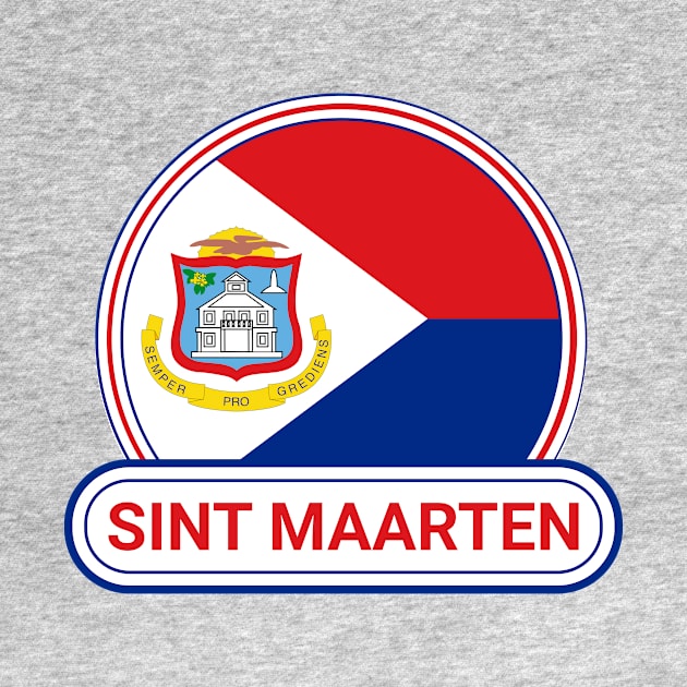 Sint Maarten Country Badge - Sint Maarten Flag by Yesteeyear